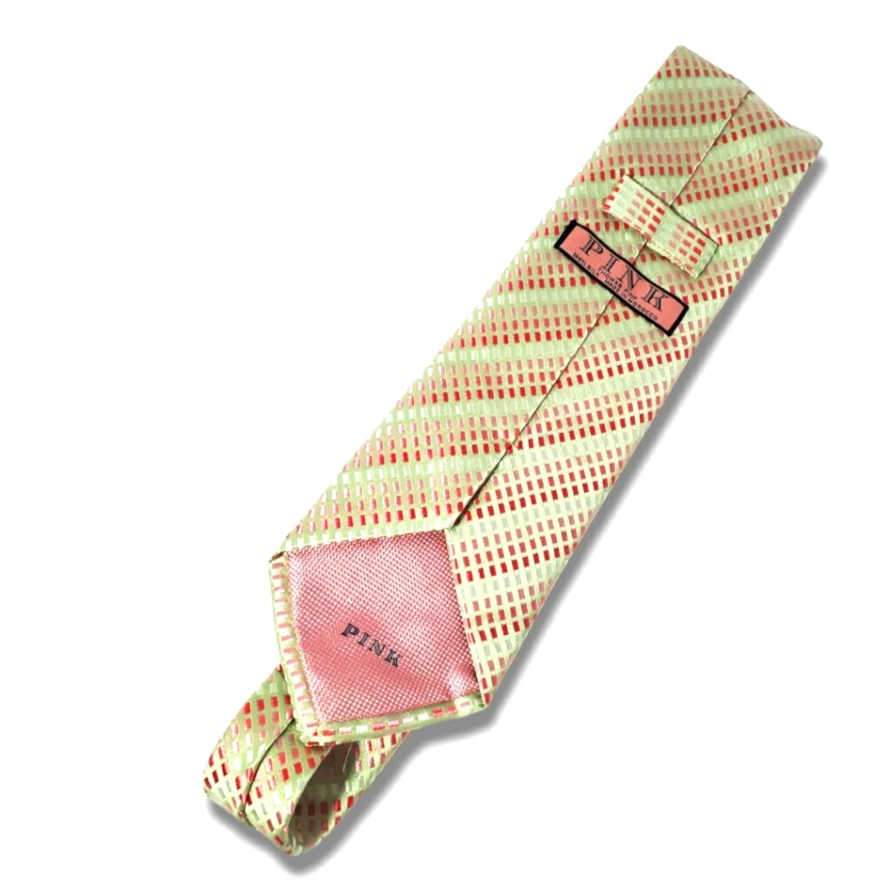 PINK Thomas Pink Silk Geometric Classic Tie Green/Pink